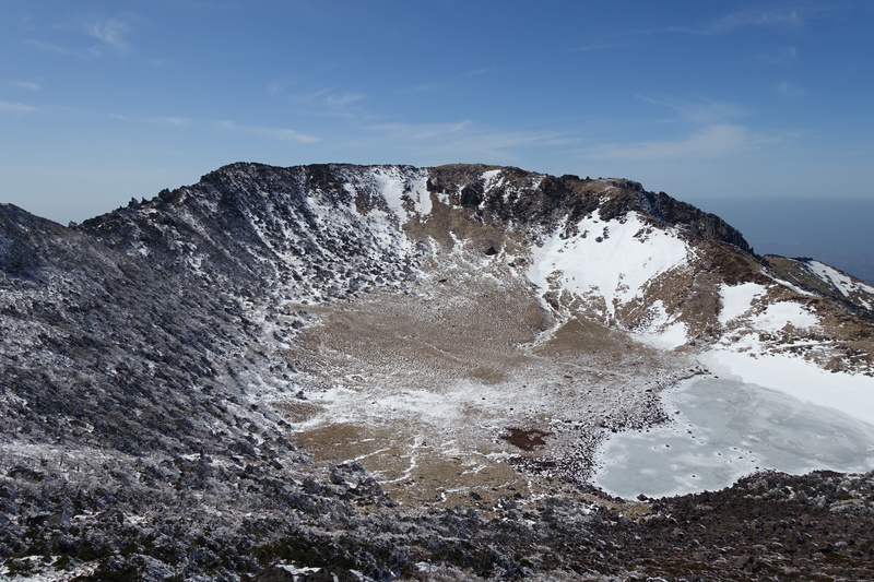 winter, 4K, winter mountain, day, snowcapped mountain, mountain peak, scenics - nature, formation, rock formation, wind, jeju, hike, aerial, solid, rock - object