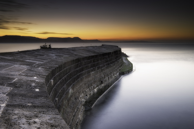 sea, body of water, landscape, sunset, com, andi, clouds, water, photography, hour, concrete, body, sunrise, 5K, jones, wall, dorset, long exposure, campbell