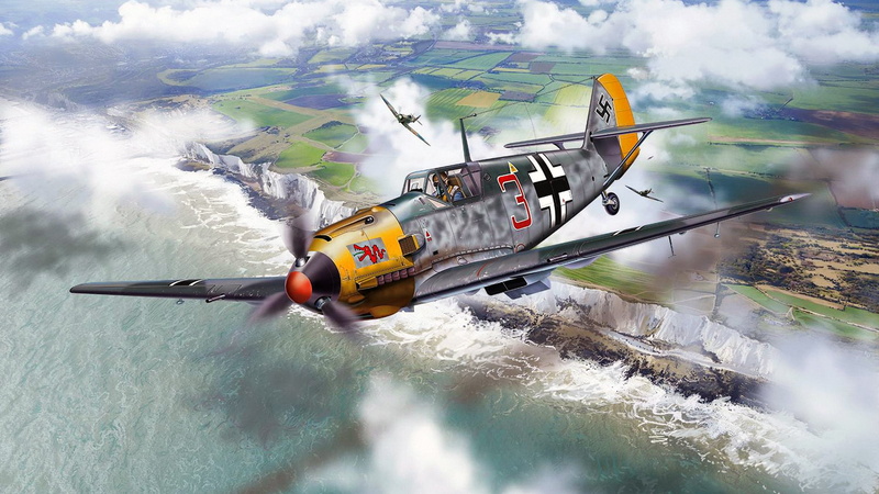 Messerschmitt, 1080P, single-engine piston fighter-low, Battle of Britain, Bf.109, Me-109, Luftwaffe