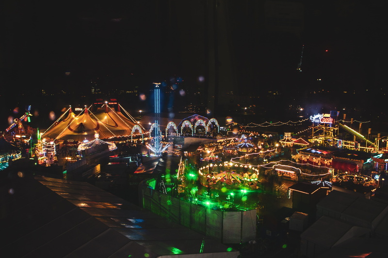 city, london, illuminated, lighting equipment, skyscraper, circus, amusement park ride, no people, cityscape, 5K, night, amusement park, luxury, hyde park