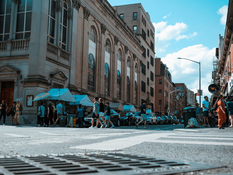 photography, orange, street, day, nature, cloud - sky, city life, sky, transportation, greenwich village, 4K, road, building, york, city street, walking