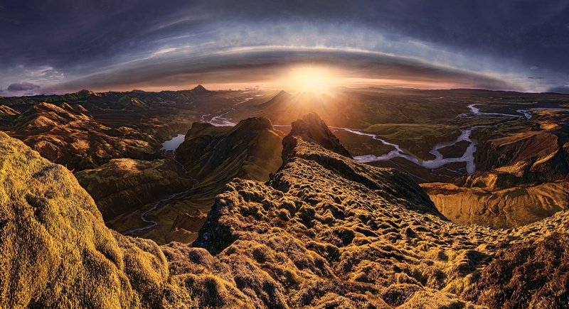 river, 1080P, Iceland, sunset