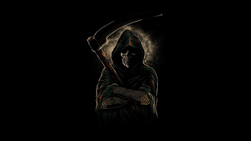 Grim Reaper, 1080P, skull, artwork