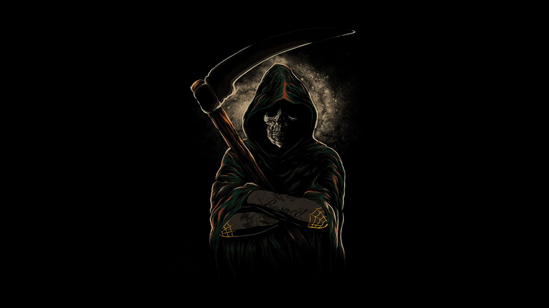 real people, grim, standing, front view, dark, illuminated, clothing, hood, reaper, indoors, three quarter length, men, graphic, 1080P, light - natural phenomenon