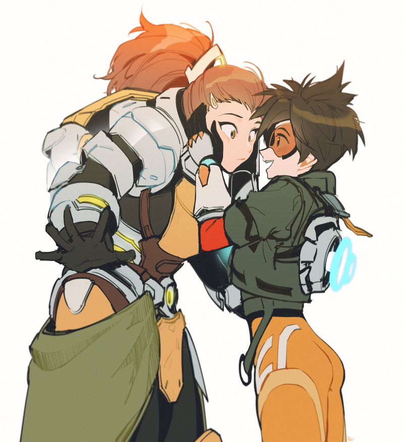 2K, Brigitte (Overwatch), digital art, artwork, Overwatch, video game art, Tracer (Overwatch)