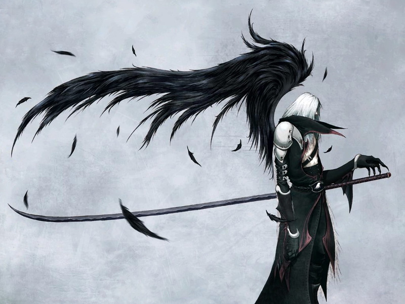 video games, wings, 720P, artwork, Sephiroth, fantasy art, Final Fantasy VII