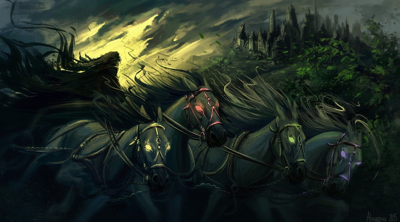 death, artwork, 2K, Four Horsemen of the Apocalypse, horse, fantasy art, Grim Reaper