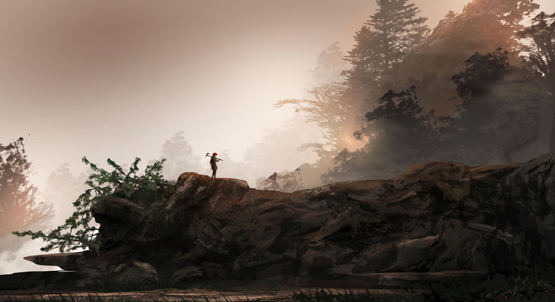 standing, sky, forest, digital art, warrior, rock - object, mist, artwork, real people, non-urban scene, leisure activity, solid, lifestyles, DeviantArt