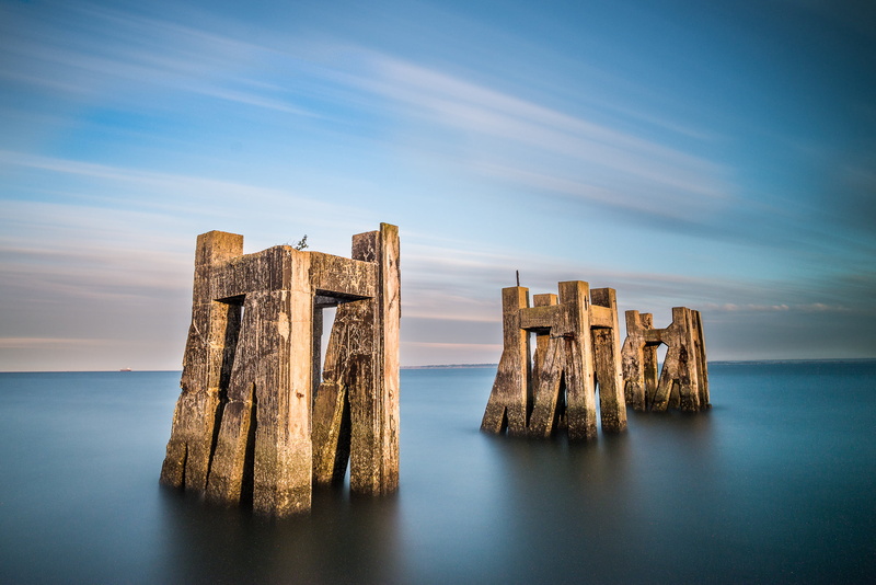 body, landscape photography, body of water, rock, three, water, 1080P, photography, Long Exposure, sky, three rock, nature, formations, Haida, Shoeburyness