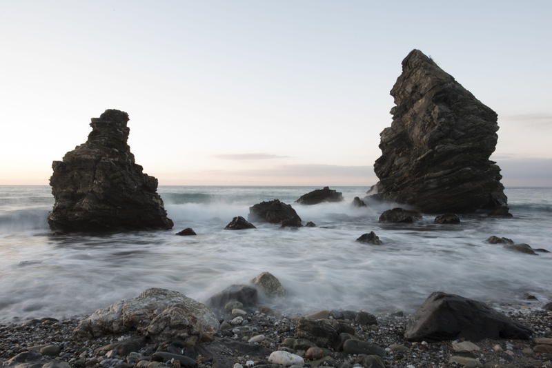 horizon over water, land, nature, rock formation, photography, rocks, spain, wave, eroded, tourism, sea, rock - object, malaga, 5K, lapse, formation, solid