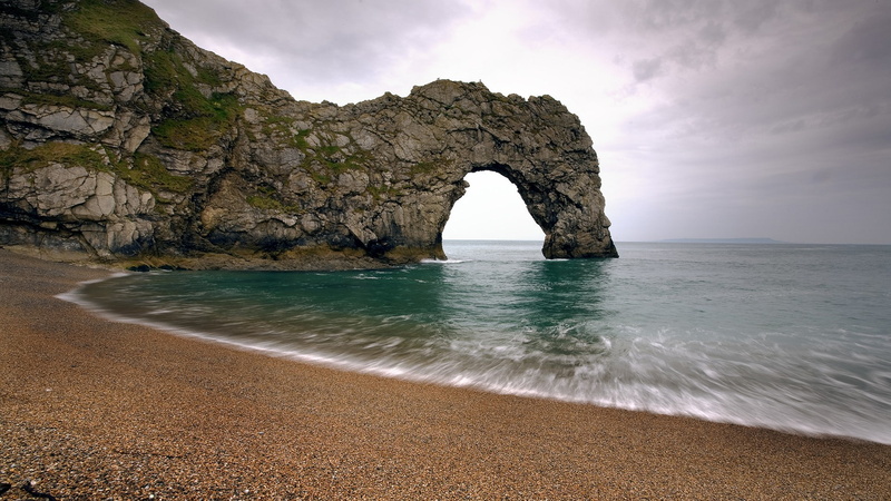 nature, cliff, Durdle Door (england), sea, Durdle Door, rock, long exposure, beach, 1080P