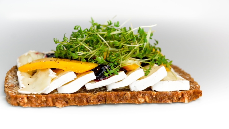 lunch, still life, cress, herb, fresh, delicious, ready-to-eat, healthy eating, studio Shot, whole wheat, close-up, meal, grain, fruit, tasty, rye, camembert