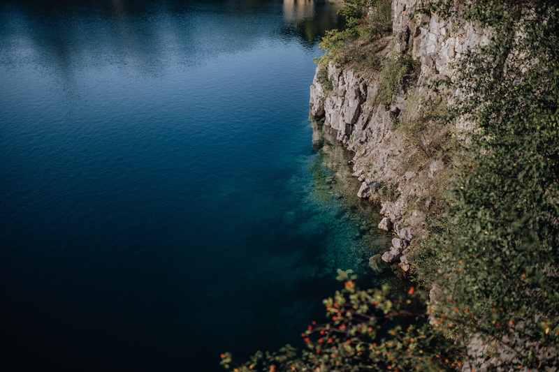 day, plant, tree, cliff, water, cracow, rocks, Europe, zakrz, lake, limestone, quarry, outdoors, tranquility, flooded, scenics - nature, no people, 5K