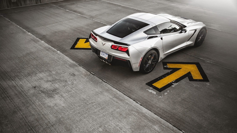 coupe, driving, motorsport, American cars, 1080P, motor racing track, yellow, muscle cars, high angle view, speed, road, professional sport, land vehicle