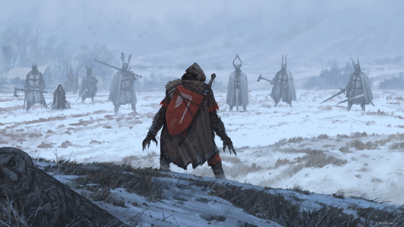 illustration, 4K, Werewolf, Knights, Templar, fantasy art, winter, concept art, knight, painting, Templar Assassin, digital art, digital, Knights Templar