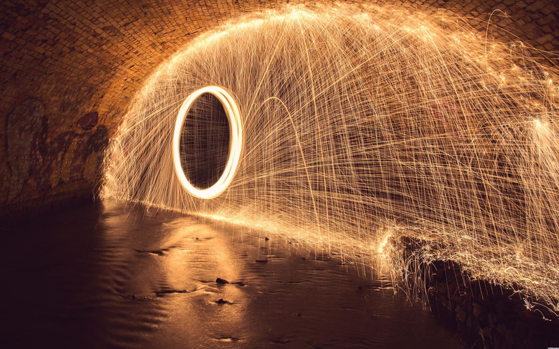night, glowing, water, motion, urban, spinning, speed, long exposure, light - natural phenomenon, blurred motion, sparks, wool, lights, wire wool, communication
