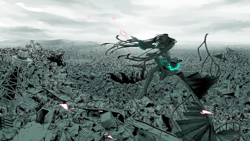 nature, day, non-urban scene, art and craft, 720P, cloud - sky, outdoors, sky, no people, Hatsune Miku, land, animal representation, beach, tranquility