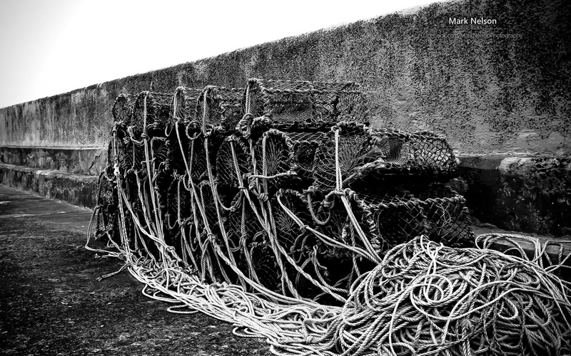monochrome, day, stack, wall - building feature, fishing net, plant, no people, ropes, field, sky, outdoors, old, land, rope, architecture, pattern, hay