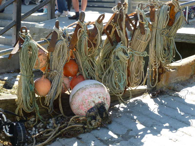 deterioration, outdoors, sunlight, transportation, buoy, beach, obsolete, fishing industry, 4K, sunny, fishing net, large group of objects, rusty, nature