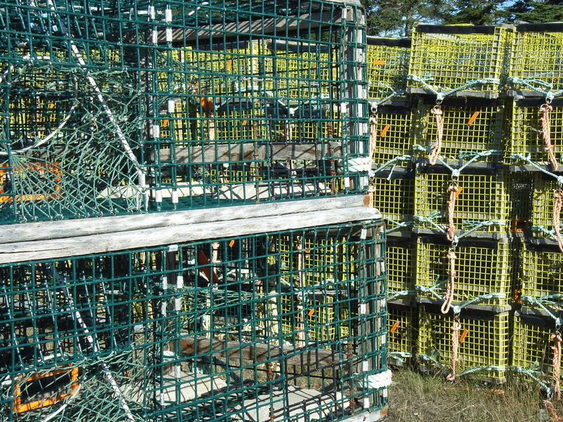 food, construction Industry, rope, building exterior, backgrounds, incomplete, outdoors, no people, nature, metal, industry, fence, Catch, Pots, Traps