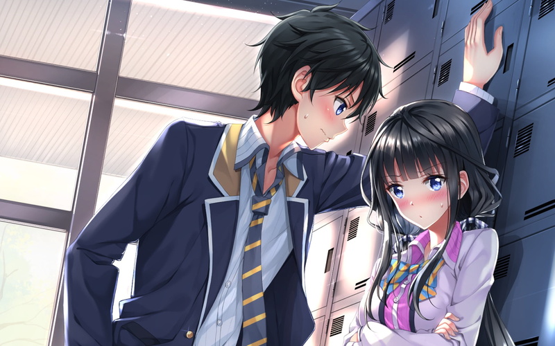 Masamune-kun no Revenge, students, leisure activity, two people, innocence, front view, people, Masamune Makabe, girls, 1080P, lifestyles, male, women