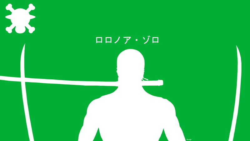 Roronoa Zoro, One Piece, green background, samurai, swordsman, 1080P, katana