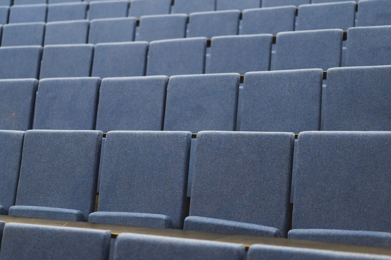 in A Row, row, chair, seat, line, empty, teaching, backgrounds, 5K, chairs, close-up, seating, technology, repeat, interior, pattern, course, hall, school