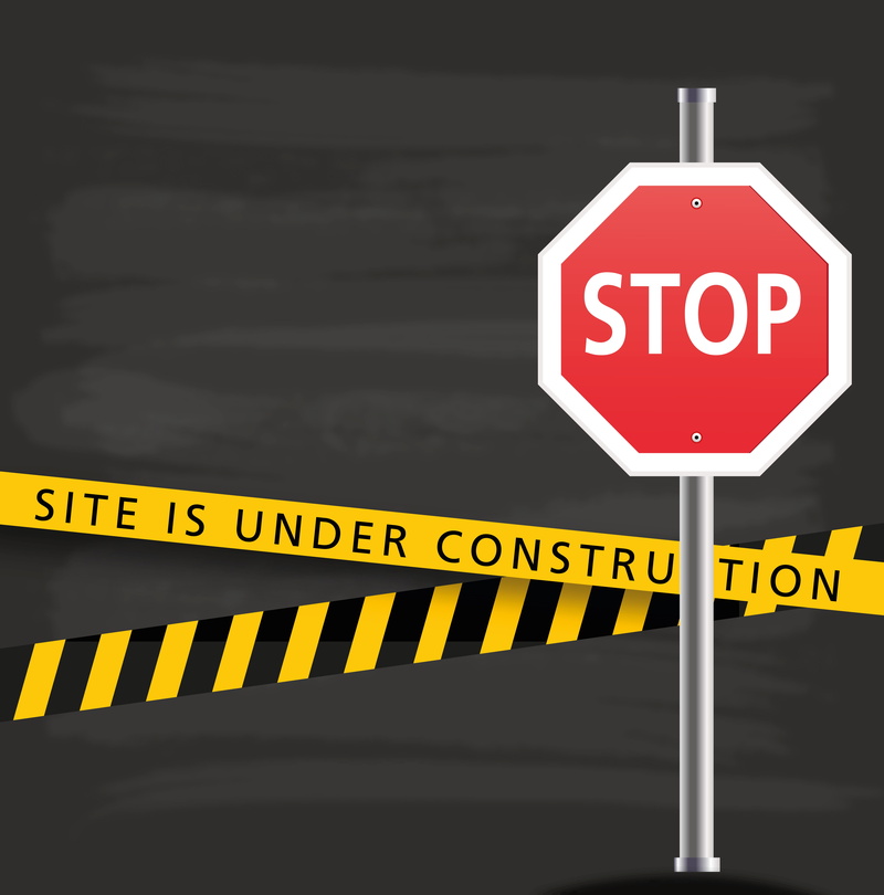 road, warning sign, red, guidance, capital letter, communication, stop sign, shield, outdoors, billboard, text, not reachable, western script, under construction