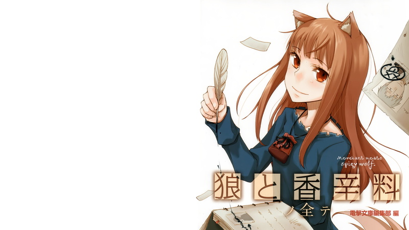 standing, lifestyles, 4K, anime girls, studio shot, hairstyle, Spice and Wolf, copy space, front view, one person, Holo, human representation, table, animal wildlife