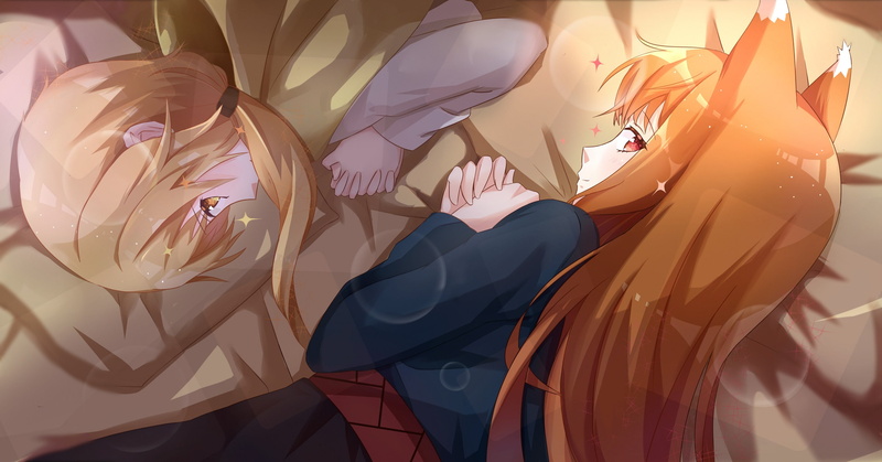 long hair, Holo, anime, Spice and Wolf, animal ears, anime girls, 2K, Okamimimi