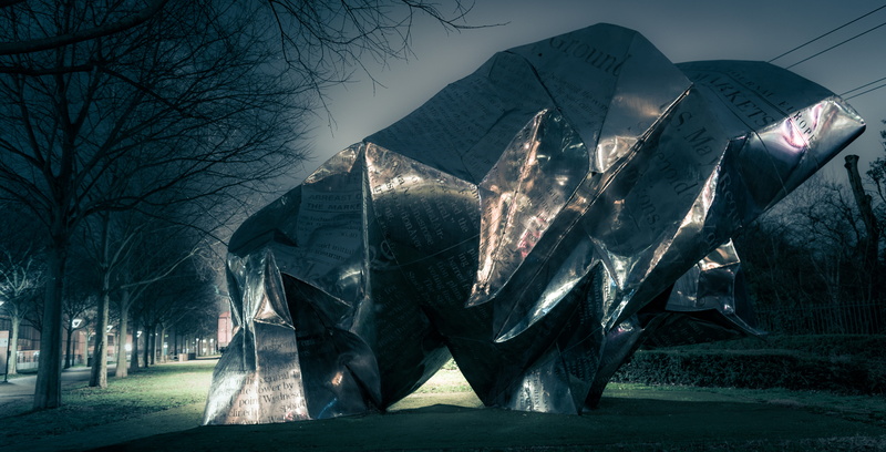 onlylyon, glowing, building, wang du, architecture, 5K, monlyon, street, musee, art, musee art contemporain, digital composite, built structure, bare tree
