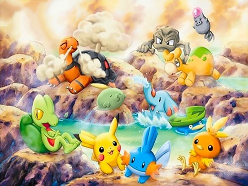 yellow, rubber duck, Spoink (Pokémon), Treecko (Pokémon), bird, Pikachu, large group of objects, animal wildlife, Phanpy (Pokémon), animal themes, Mudkip (Pokémon)