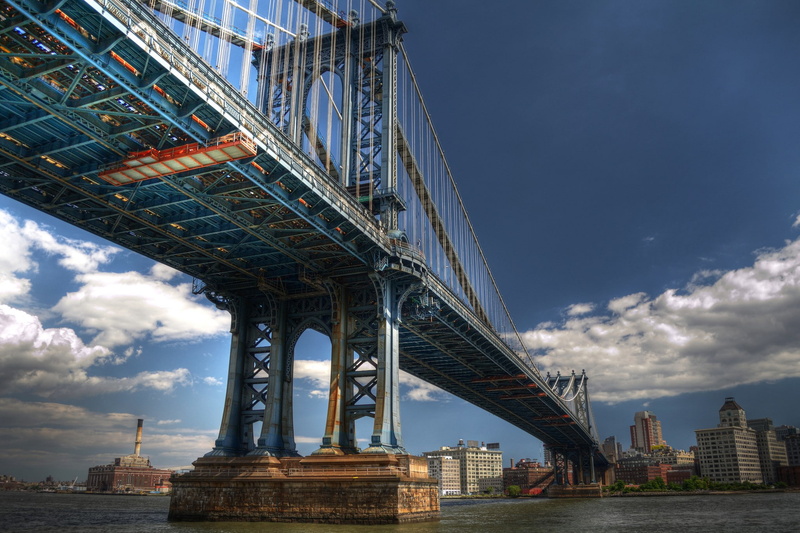 city, 1080P, new, Manhattan Bridge, manhattan, bridge, york, New York City