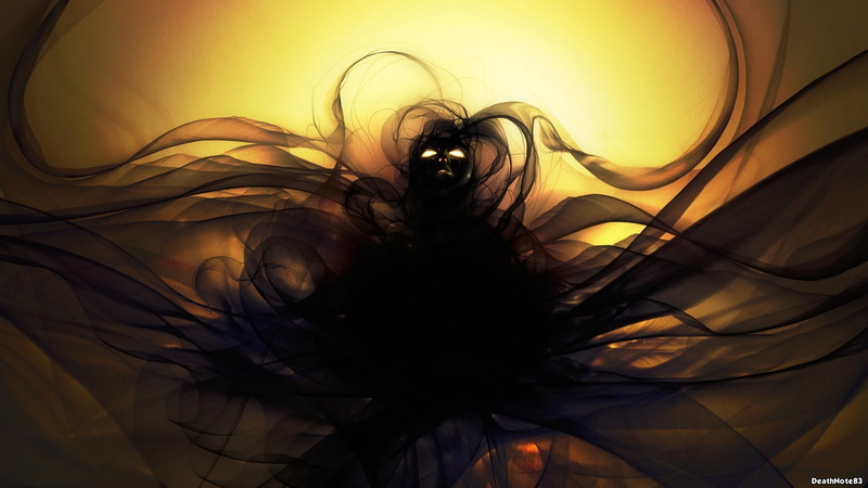 glowing eyes, artwork, fantasy art, smoke, mask, demon, 1080P