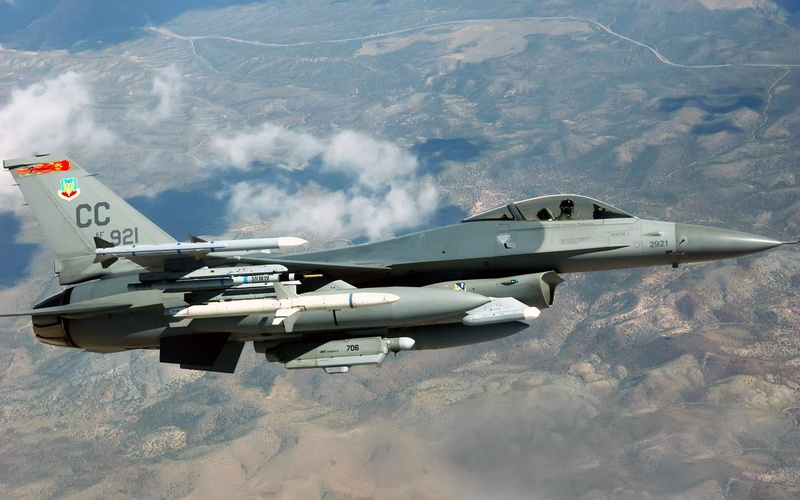 planes, fighting, cannon, c, base, fighter, force, f, air, gray, falcon, 1080P, black, jet