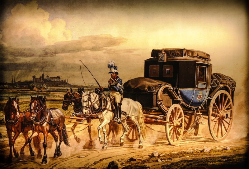 4K, land, carriage, art, men, image, oil painting, people, riding, occupation, horse, outdoors, vertebrate, paint, man, pets, stagecoach, animal wildlife