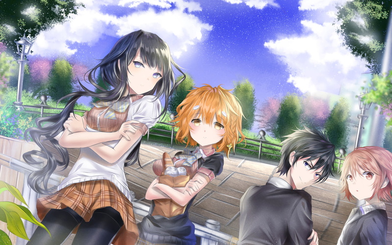 sunlight, Skirt, Masamune-kuns Revenge, Anime, Yoshino Koiwai, beautiful woman, Aki Adagaki, lifestyles, outdoors, Smile, happiness, friendship, Boy, portrait