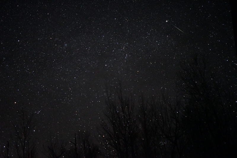meteor, snowing, starry sky, space, nature, no people, ely, stars, light, galaxy, 5K, usa, meteor shower, wilderness, low angle view, space and astronomy