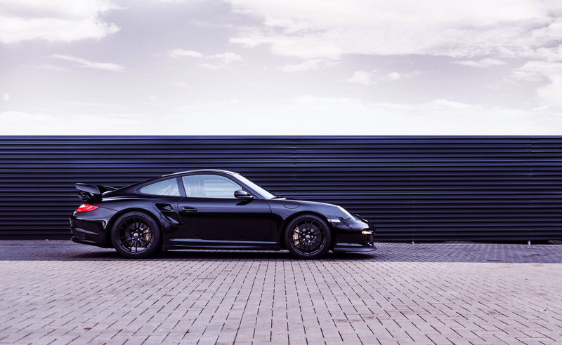 911, GT2, Auto, Machine, Side view, Porsche, OK-Chiptuning, 1080P, Black, Sports car, Day