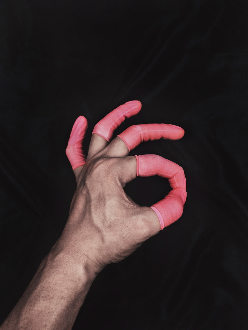 pink, aid, human finger, hands, nail polish, personal perspective, gesture, human body part, finger, adult, dark, men, human limb, red, studio shot, lifestyles