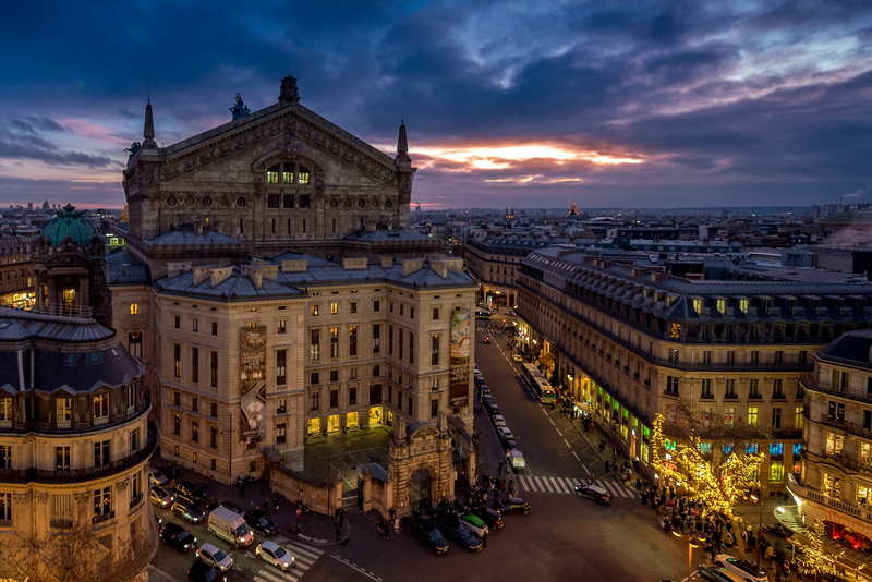 road, home, 4K, the evening, France, Grand Opera, building, Paris, Opera Garnier