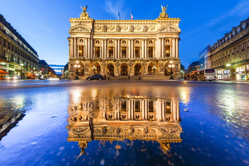 1080P, Architecture, Night, Palais Garnier, Monument, Paris, Man Made, Reflection