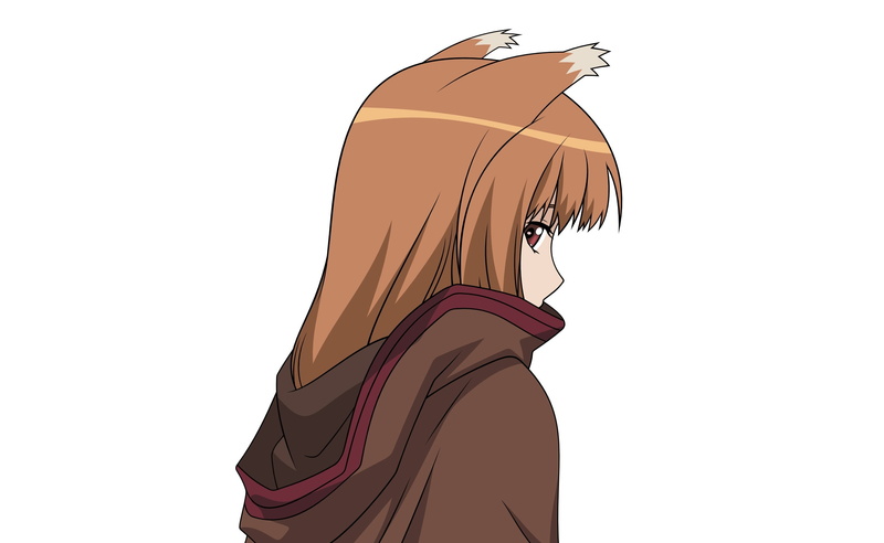 standing, young adult, hair, Anime, digital composite, young women, haired, iii, portrait, Horo, one person, Artistic, 2K, Spice, wolf, white background