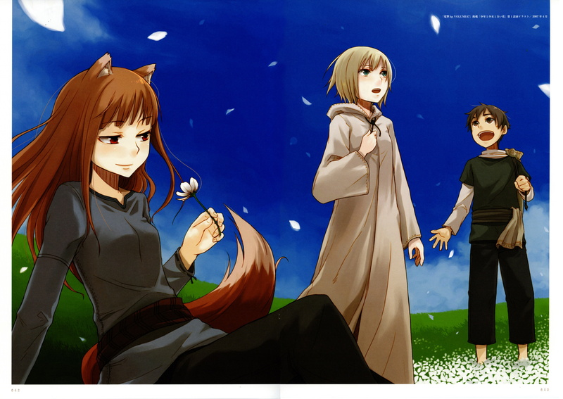 okamimimi, and, horo, juu, koushinryou, 4K, wolf, illustrations, ayakura, spice, ookami