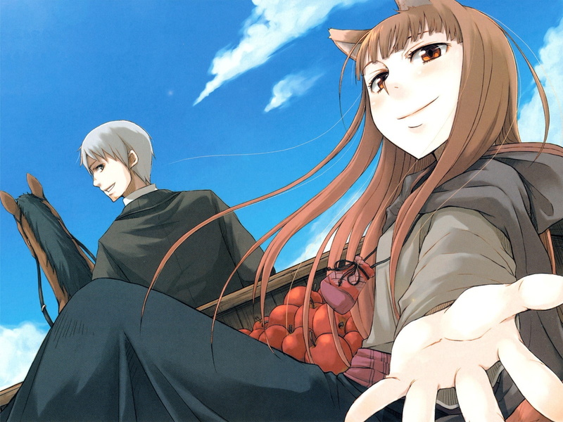 Spice and wolf, adult, Hand, 720P, people, standing, young adult, outdoors, day, real people, Girl, sky, clothing, low angle view, teenager, Horo, sunlight