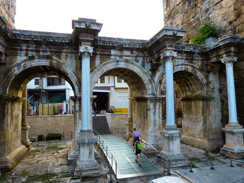 tourism, building exterior, lifestyles, turkey, travel, built structure, men, the past, travel destinations, building, outdoors, 4K, real people, antalya