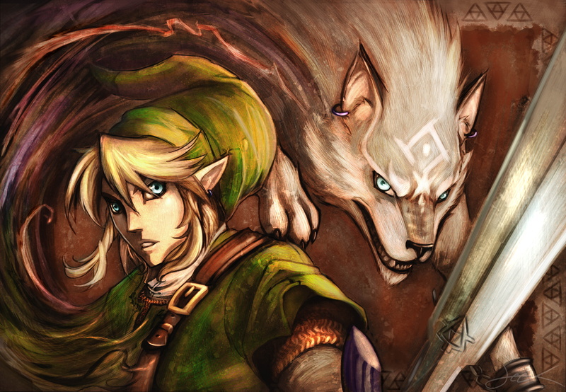 hair, The Legend of Zelda, ears, magic, sword, strap, illustration, 5K, zelda, Link, elf, white wolf, earring, legend
