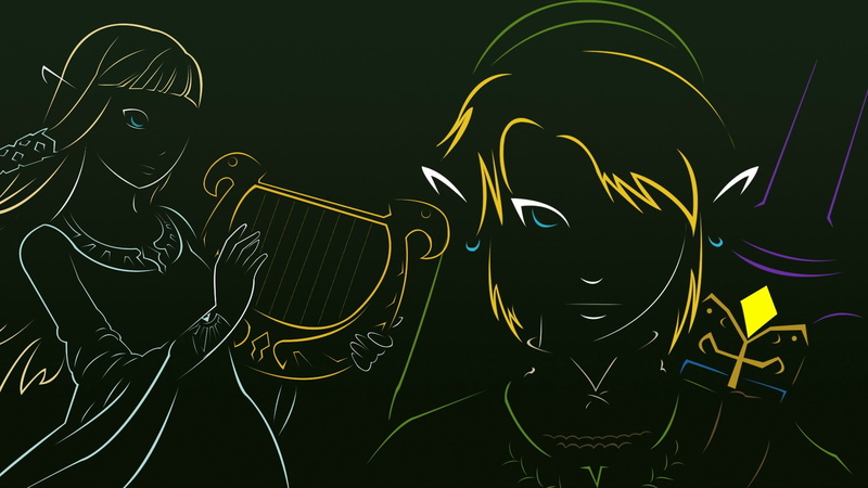 animal themes, 1080P, no people, The Legend of Zelda, harp, abstract, nature, black background, animal, playing, pattern, creativity, outdoors, Princess Zelda