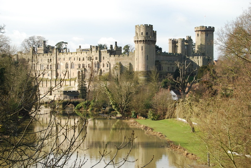 factory, sky, water, outdoors, pollution, building, building exterior, warwick castle, day, cloud - sky, architecture, history, lake, built structure, nature