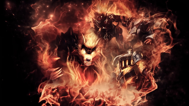 warwick, fire, league, legends, 1080P, hd, video games
